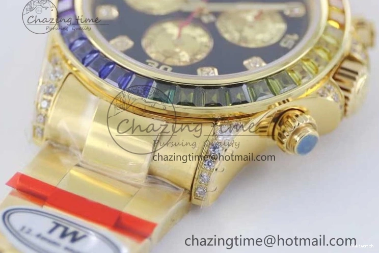 Diamonds YG Edition 1:1 Best Steel YG TWF on YG Dial Daytona A7750 116595RBOW 904L Bracelet Black 0306